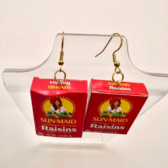 Raisin Earrings - Sun Maid Earrings - Mini Brands Earrings - Teacher Earrings - Picture 6 of 8